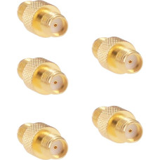 RFaha 5 stücke Antennen Adapter SMA Weiblich zu SMA Weiblich SMA Koppler Barrel Adapter Konverter für Antennen Radio (F26-5)