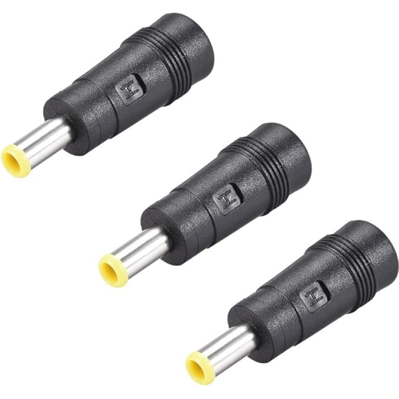 išteklių žemėlapis 3 x DC-Netzadapter, Buchse 5,5 mm x 2,1 mm auf 5,5 mm x 3,0 mm Steckerspitzen, Eingang DC Steckverbinder, Gelb
