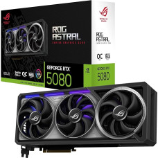 ASUS ROG Astral GeForce RTX 5080 16GB GDDR7 OC Edition žaidimų vaizdo plokštė (Nvidia GeForce RTX5080, keturi ventiliatoriai, PCIe 5.0, 2x HDMI 2.1b, 3x DisplayPort 2.1a, ROG-ASTRAL-RTX5080-O16G-GAMING)