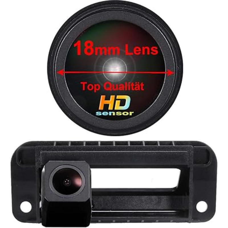 Atbulinės eigos kamera 170° kampu, skirta numerio ženklo apšvietimui, numerio ženklo apšvietimas, spalvota atbulinės eigos kamera, skirta 