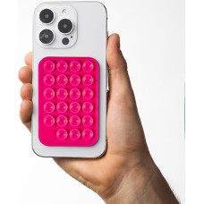 onedotleft Suction Cup Mobile Phone Holder Made of Silicone, Non-Slip, Self-Adhesive, for All Standard Mobile Phones, iPhone and Android, Mobile Phone Gadget (Toxic Pink