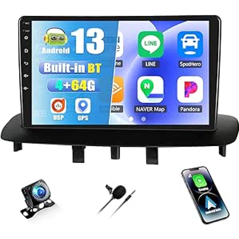 CAMECHO 4+64G Android 13 automobilinis radijas 