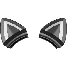 Juodos katės ausys ausinėms, silikoninės, mielo kačiuko ausų tvirtinimo detalės, gražūs nuimami priedai, tinka žaidimų ausinėms, lengvos ir patvarios