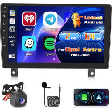 Inefala Radio for Opel Astra 2004-2010 Android 2+64G with Wireless CarPlay Android Car, 9 Inch Screen with EQ 26UI FM RDS GPS Bluetooth WiFi SWC AHD Reversing Camera