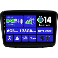 SXAUTO 【Įmontuota 4G ir DAB】Android 14 - 6G+128G - Automobilinė stereogarsiakalbė Mitsubishi Pajero Sport 2 L200 (2008-2016) - CarPlay Android Auto - Kamera + MIC - QLED 9 colių 2 Din - WIFI vairas 360-CAM HDMI