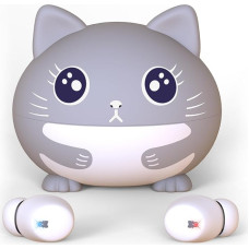 Katzen-Kopfhörer für Kinder mit Mikrofon, Lautstärkebegrenzung, geringes Gewicht, Touch-Steuerung, HiFi-Stereo, Bluetooth-Ohrhörer für Mädchen und Jungen, faltbare Mini-Wireless-Ohrhörer für