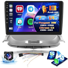 Radijo imtuvas Peugeot 206 2004-2008/Citroen C2 2006-2013 Android 2+64G su belaidžiu CarPlay Android automobiliui, 9 colių ekranas su EQ 26UI FM RDS GPS RDS Bluetooth WiFi SWC AHD galinio vaizdo kamera