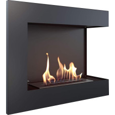 KRATKI Biokamin 600 x 280 mm Left Wall Fireplace Ethanol Fireplace Decorative Fireplace Black Corner Fireplace