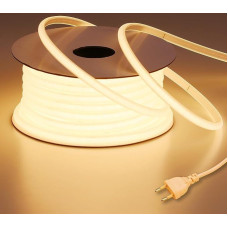 BENLUN AC 220 V COB LED Strip Outdoor 20 m, Warm White 3000 K LED Strip Outdoor IP65 Waterproof, Flexible Cuttable LED Strip 200 W 230 V Direct Connection for Room and Outdoor Decoration