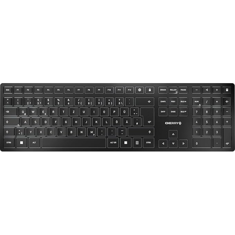 CHERRY KW 9100 SLIM belaidžio dizaino klaviatūra, vokiškas išdėstymas (QWERTZ), 