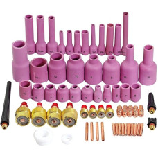 RIVERWELD TIG dujų lęšis 45V0204S 45V42 Aliuminio oksido antgalis 796F70 Nr.3 53N58 Nr.4 57N75 Nr.6 Galinis dangtelis 41V24 41V35 41V33 Įvorės korpusas asorti Tinka DB SR WP 9 20 25 WIG G degikliui 63St