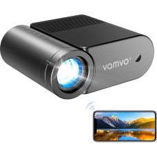 WiFi Projector Vamvo Portable Projector 1080P 200 Inch Portable Film Projector, Outdoor Projector with Stylish Streamlined Design, Compatible with Phone / Tablet / Laptop / TV Stick / Game