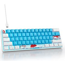 Gaming Keyboard 60 Percent, Wired RGB Mechanical Keyboard America QWERTY, Mini 61 Keys USB Keyboard Anti-Ghosting for PC Gamer Typist (GS61 RGB-61 Blue/Blue Switch)
