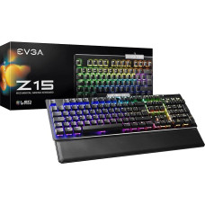 EVGA Z15 RGB žaidimų klaviatūra, RGB apšviesta šviesos diodais, karšto keitimo mechaniniai 