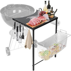 Grill Side Table, Side Table for Weber Kettle 47/57/67 cm Kettle Grill, Weber Smokey Mountain 47/57 cm Grill, Master-Touch Charcoal Grill, Premium Grill Accessories, Charcoal Cone Grill Table