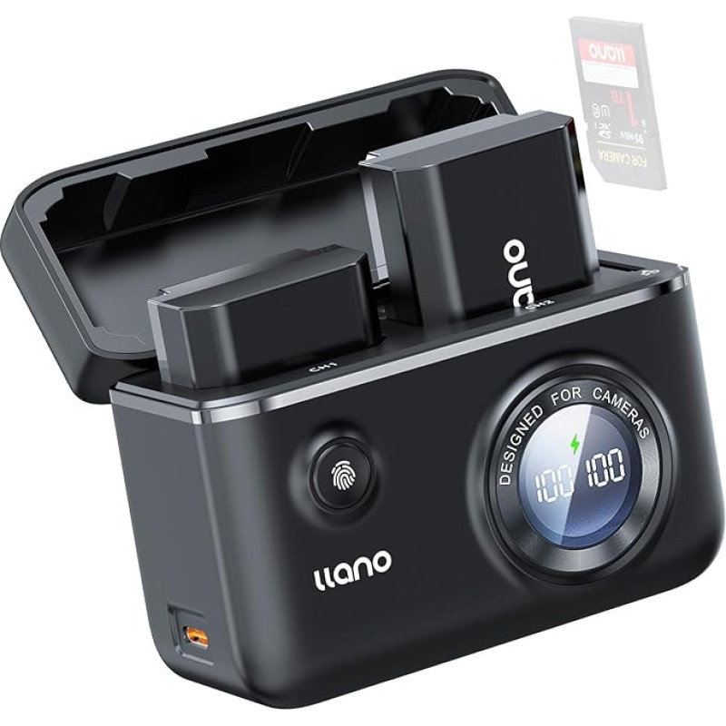 llano NP-FZ100 18W Fast Dual Battery Charger Kit for Sony A7iii, A7R V, IV, ILCE-1M2, Alpha A7C, A6700, A7R3, ZV-E1, FX3, FX30, 2-Pack 2400mAh Replacement Batteries, Smart Digital Display