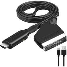 NAVESO SCART to HDMI Cable, All in One SCART to HDMI Converter, Adapter SCART to HDMI, Video Audio Converter, SCART to 1080p/720p HDMI Audio Video Adapter for HDTV STB VHS PS3 Sky DVD Blu Ray etc