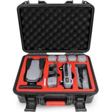 FPVtosky DJI Air 3 Drone/Fly More Combo dvisluoksnis kietas dėklas, didelis vandeniui atsparus Air 3 kietas dėklas, suderinamas su DJI RC2/ RC-N2/ RC Pro, juodas + raudonas, DJI Air dėklas