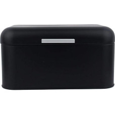Vintage Metal Bread Bin for Kitchen Counter, Bread Container Storage Container (Black)