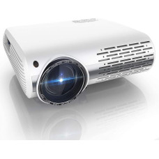 YABER Projector Full HD 1080P 6000 Lumen Home Cinema with 4D Trapezoidal Control with Two Hi-Fi Stereo Speakers and Three Fans