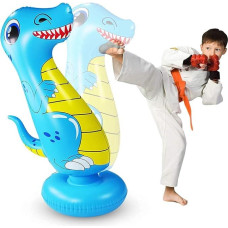 120 cm pripučiamas smūgiavimo maišas vaikams, 120 cm pripučiamas smūgiavimo maišas vaikams, laisvai stovintis smūgiavimo maišas, atšokantis dinozaurų bokso žaislas karatė, taekvondo, MMA treniruotėms