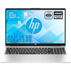 HP 250 G10 Silver Notebook, Notebook, RAM 16GB, SSD 512GB, Full HD Display 15.6 inch, CPU Intel N100 4 Core 3.4GHz, Backlit Keyboard, Fingerprint, Win 11 Pro, Gar Italia