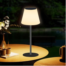 Solar Table Lamp Outdoor Lamp Battery LED Solar Table Lamp Wireless Table Lamp Dimmable Warm White + RGB Solar Table Lamps with Light Sensor Solar Lamps for Indoor/Outdoor Garden Patio