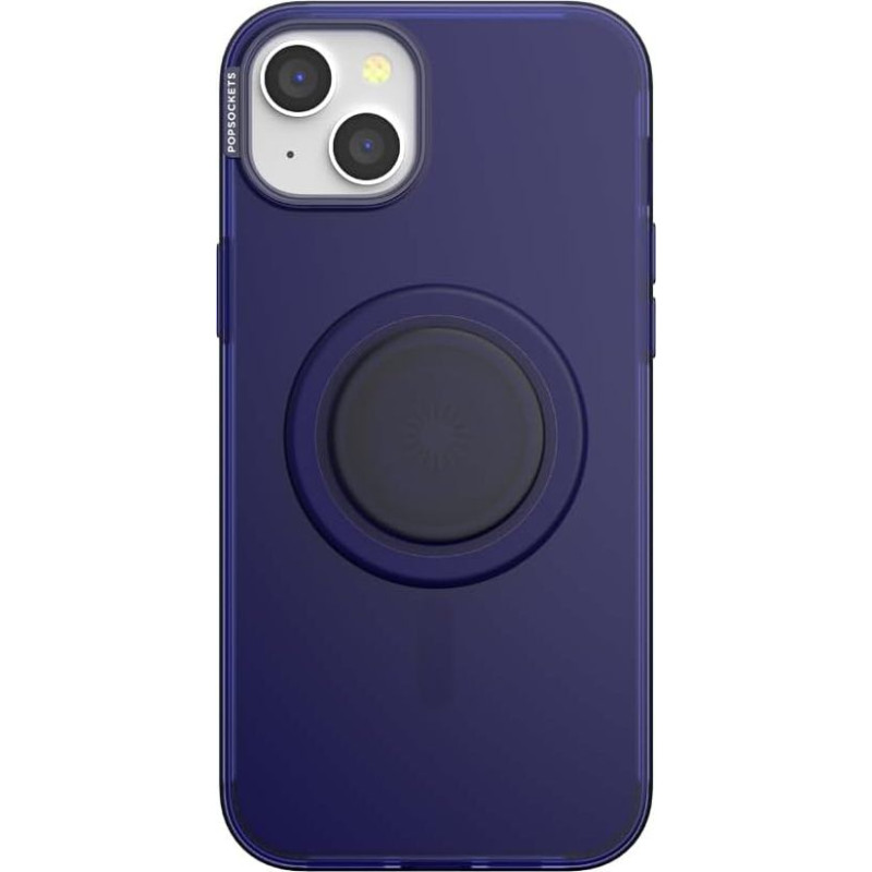 PopSockets iPhone 15 Plus Case with Phone Grip and Slide Compatible with MagSafe, Phone Case for iPhone 15 Plus, Wireless Rechargeable - French Navy