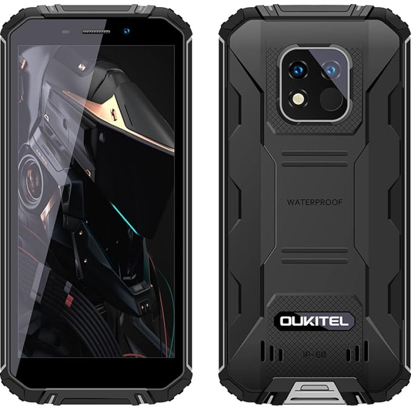 OUKITEL 12500 mAh Battery Outdoor Smartphone Without Contract WP18 Pro, 13MP Dual Camera IP68 IP69K Robust Mobile Phone, Octa Core 4GB 64GB, 5.93 Inch HD+, Android 12, Dual SIM, Fingerprint, GPS NFC,