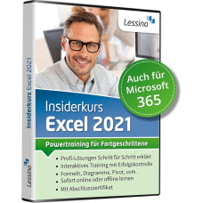 Excel 2021 Insiderkurs - Powertraining für Fortgeschrittene | Lernen Sie Diagramme, Pivot, Formeln und Funktionen effizent zu nutzen | auch Excel 365 geeignet | Online-Kurs + DVD [1 Nutzer-Lizenz]