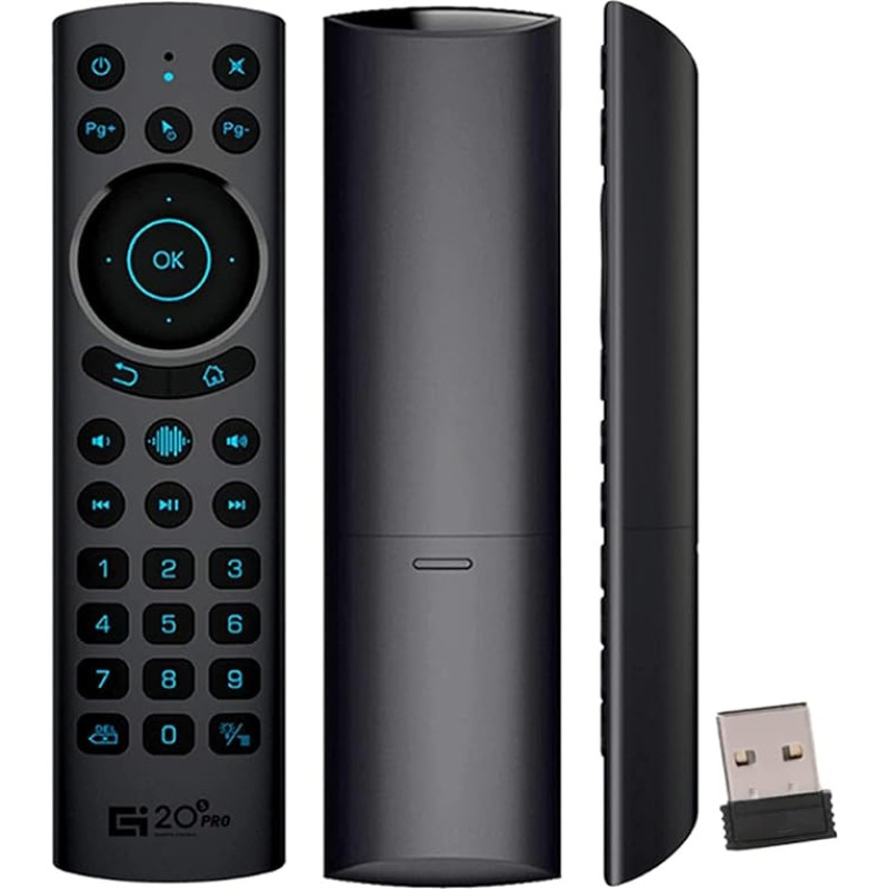 GREVA Wireless Bluetooth Remote Control for Android TV Box, IR 2.4G USB 5.0 Voice Illuminated Intelligent TV Remote Control Replacement, Universal Remote Control for Samsung Smart TV (G20S Pro Plus)