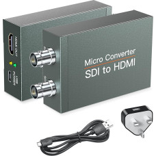 SDI to HDMI, SDI to HDMI Converter, 1080P HD-SDI / 3G-SDI/SD-SDI to HDMI Video Audio Converter, BNC to HDMI Adapter for SDI Camera Monitor Projector