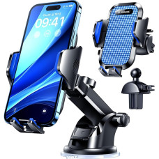 VANMASS Mobile Phone Holder Car 2024 Upgrade Super Stable 3-in-1 Suction Cup & Ventilation 100% Safe Universal Mobile Phone Holder Car Flexible Fits All iPhone 14/13/12/11 Pro Max Samsung S23/S22