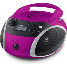 Grundig GRB 3000 BT portable radio boombox with Bluetooth pink / silver