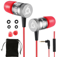 Klim Fusion Audio Headphones - Durable - Innovative: Memory Foam In-Ear Headphones red