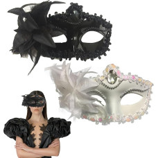 AWOCAN Couple Mask Venetian Party Carnival Mask for Women Men Party Prom Halloween