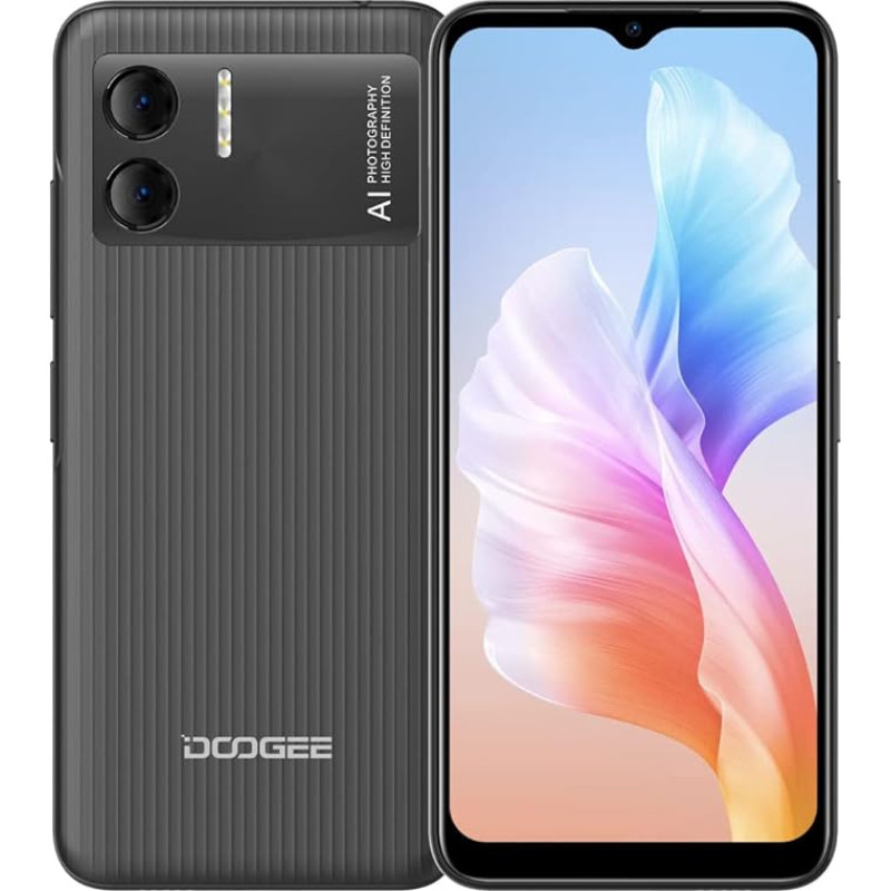 DOOGEE Android 12 Smartphone without Contract X98 Pro, 6.52 Inch HD+ Mobile Phone, Helio G25 Octa Core 4GB + 64GB (1TB External SD Card), 4200 mAh Battery, 12MP Dual Camera, Dual SIM, GPS Face Unlock,