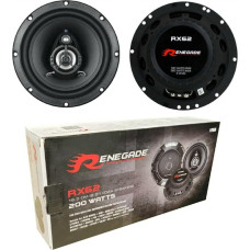 RENEGADE RX62 2-Way Speaker Set of 2 Coaxial 16.50 cm 165 mm Diameter 100 Watt RMS 200 Watt Max Impedance 4 Ohm 90 dB SPL Car Black per Pair