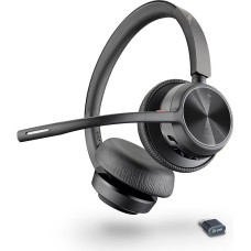 Poly Voyager 4320 Wireless UC Headset - Stereo Headphones with Noise Cancelling Microphone Arm - Connect to PC/Mac/Mobile Phone via Bluetooth - Compatible with Teams, Zoom and More