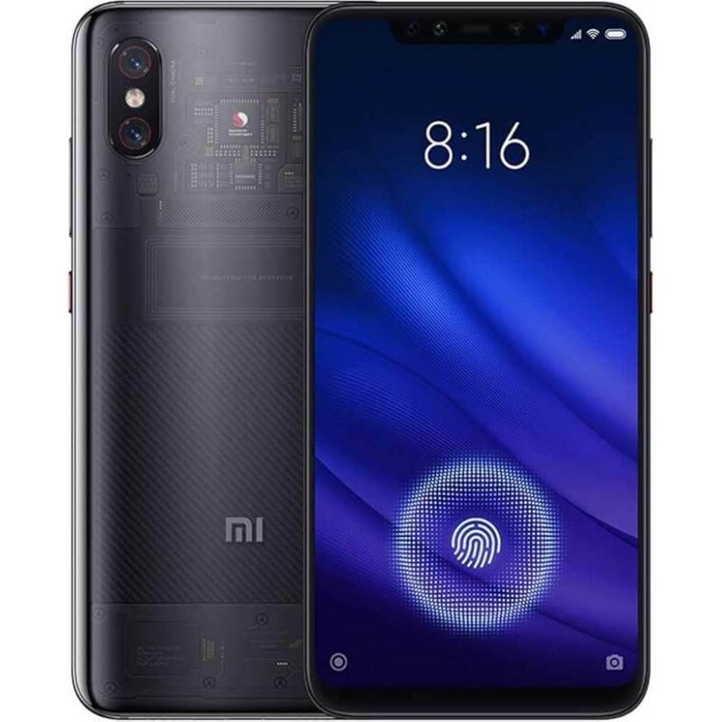 Xiaomi MZB7000EU Mi 8 Pro Smartphone 15, 9 cm (6, 26 Zoll), 8+128Gb, Dual Kamera 12 MP, Fingerabdrucksensor im Display Trasparent Schwarz