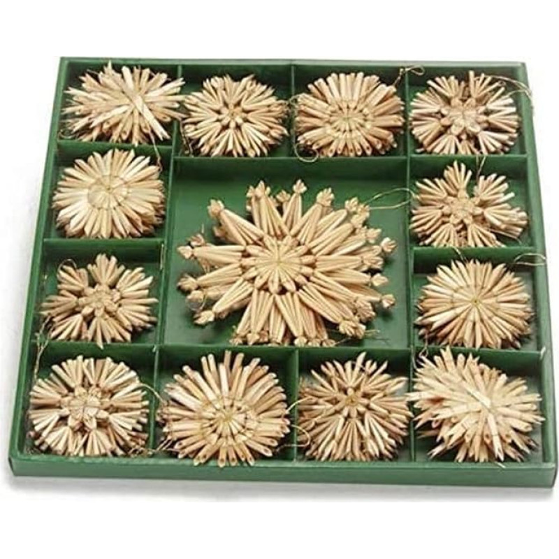 Riffelmacher 75320 Christmas Tree Decorations Made of Straw, Star, Christmas and Crafts, Pack of 50