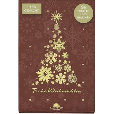 Lauensteiner Advent Calendar Mini Chocolates in Crystal Shape 150 g Handmade Truffle in Two Flavours Rum and Mulled Wine