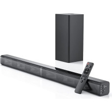 Soundbar with Subwoofer, 2.1 Soundbar for TV Devices, 32 Inch Bluetooth TV Soundbar, Deep Bass, 5 EQ Modes Sound System for TV, 3D Surround Sound System with Optical Cable