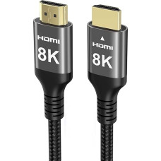 Ubluker 8K HDMI Cable, 15 m, High Speed HDMI Cable, 4K@120 Hz, 8K@60 Hz, Nylon Braided eARC DTS:X Dolby Atmos Dynamic HDR HDCP 2.3, Compatible with RTX 4090, Mac, Soundbars, PS5 5, Xbox, Gaming PCs