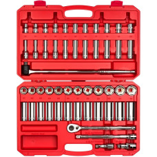 TEKTON SKT25201 1/2 colio šešiakampių galvučių ir reketų rinkinys, 52 dalys (10-32 mm)