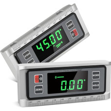 Beaspire Protractor Digital Inclinometer with LED Display, Strong Magnetic Digital Spirit Level Gauge with Battery, Aluminium Spirit Level Inclinometer Level Box
