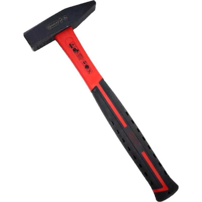 Connex COX603200 Engineer's Hammer with Fibreglass Shaft/2C-Handle, Black/Red, 200 g