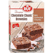RUF Chocolate Chunk Brownies Baking Mix for Juicy Soft Brownies with Milk Chocolate Pieces Including Baking Mould 1 x 410 g