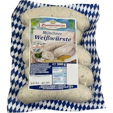 Food-United Zimmermann Original München White Sausages 300 g | Bavarian Sausage Speciality | Brewed Sausage | with Parsley Mace and a Touch of Lemon | Perfect with Beer Pretzel (1)