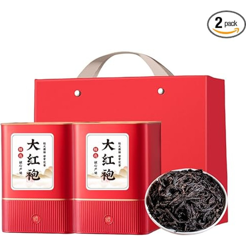 Chinese Famous Rock Oolong Tea (125 g x 2) - Da Hong Pao - Large Red Robe Strong Aroma Black Tea